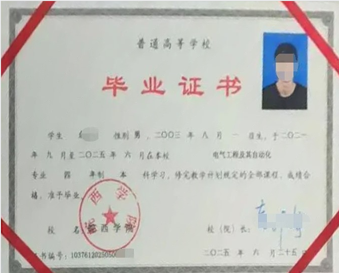 皖西学院毕业证样本图片