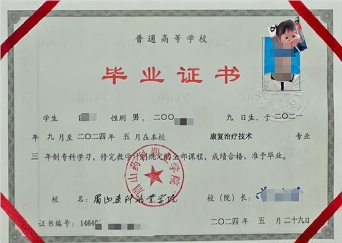 眉山药科职业学院毕业证样本图片